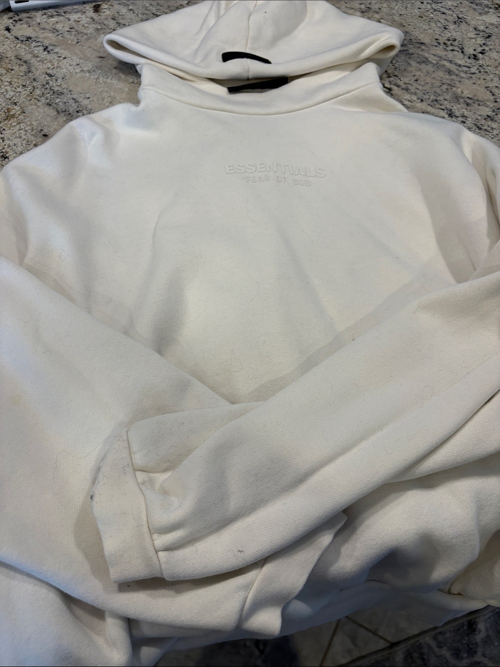 ESSENTIALS Men’s Cream Crewneck Hoodie